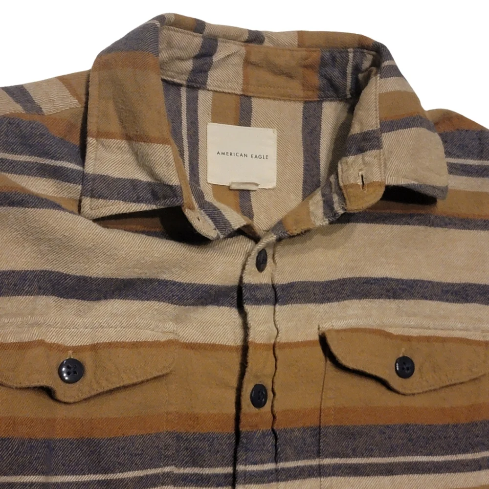 American Eagle Southwestern Twill Soft Flannel Shirt - Picture 3 of 7